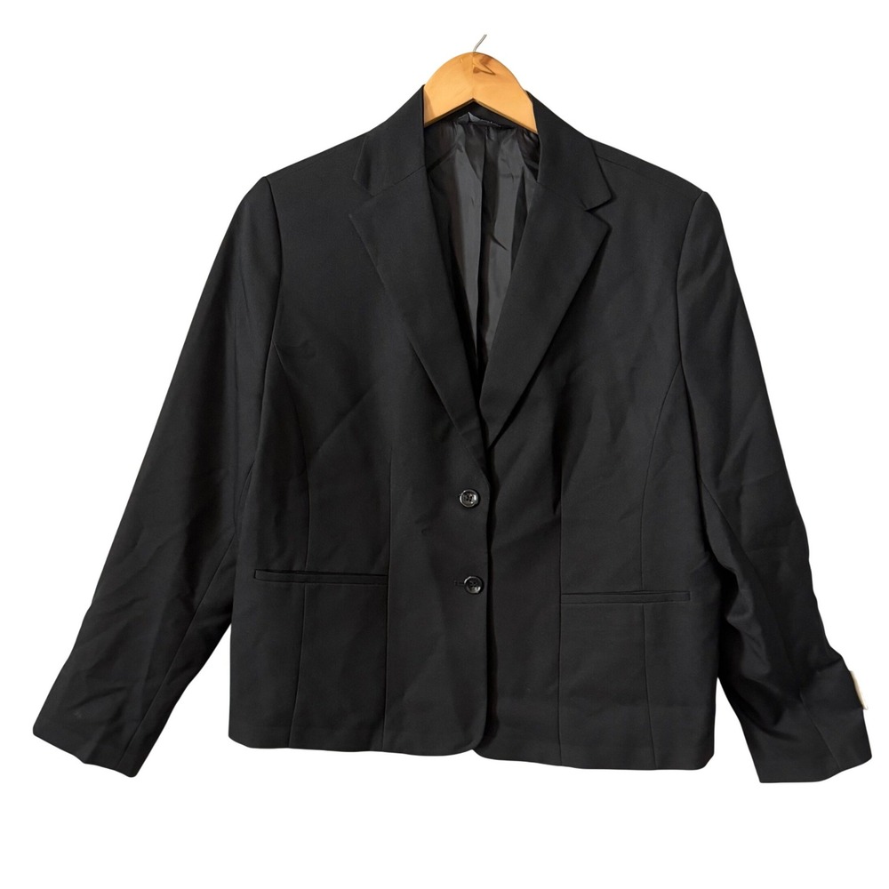 Edwards Redwood & Ross Women Black 2-Button Blazer Jacket 18R Business Casual